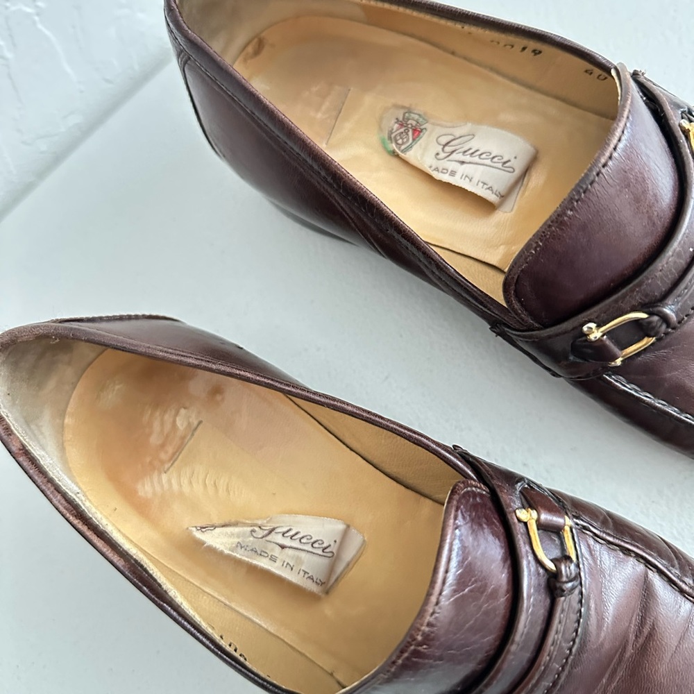 Gucci Brown Leather Loafers with Horsebit Detail - Picture 2 of 15